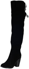 Chase and Chloe MAX-2 Women's Over the Knee Thigh High Suede Chunky Heel Boot