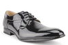 Men's 96503 Black Shine Patent Leather & Distressed Classic Lace up Dress Shoes