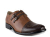Men's 95731 Leather Lined Double Monk Strap Cap Toe Dress Shoes