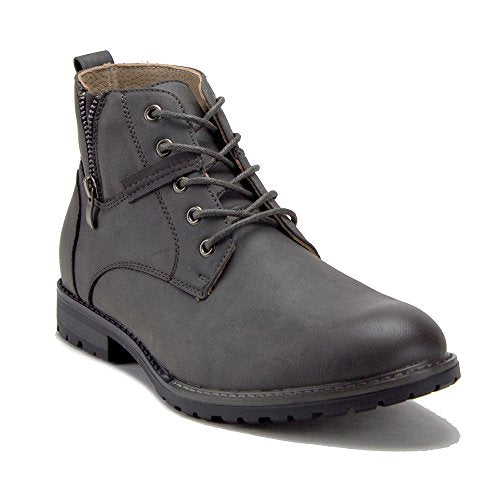 Men's 28920 Ankle High Lace Up Round Toe Biker Riding Boots