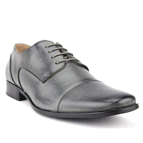 Men's 37686 Cap Toe Hand Burnished Lace Up Dress Shoes Oxfords