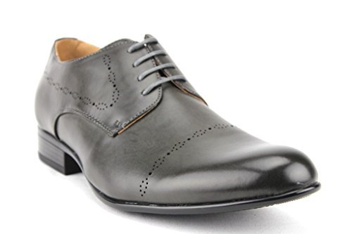 Men's 19591 Perforated Detail Dress Casual Derby Oxfords Dress Shoes