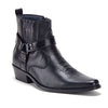 Cowboy Boots for Men Western Style Ankle High Motorcycle Riding Pointy Toe Moto Dress Boots