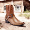 Men's Western Ankle High Cowboy Riding Dress Boots, Snake Print w/Belt