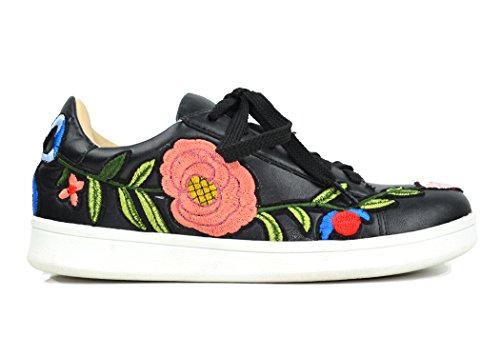 Chase & Chloe Celine-1 Women's Fashion Sneaker with Floral Embroidered Design