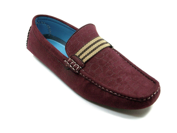 Mens Bravo Moccasin Driver Slip On Casual Loafers MOC-1 Red - Jazame, Inc.